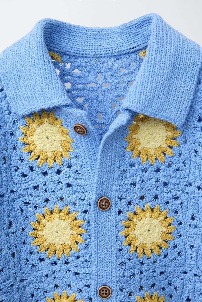 CROCHET SUN KNIT SHIRT