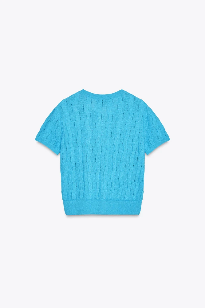 TOP TEXTURÉ EN MAILLE