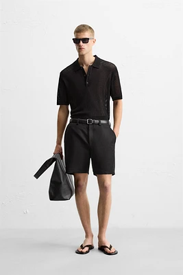 KNIT LACE POLO SHIRT