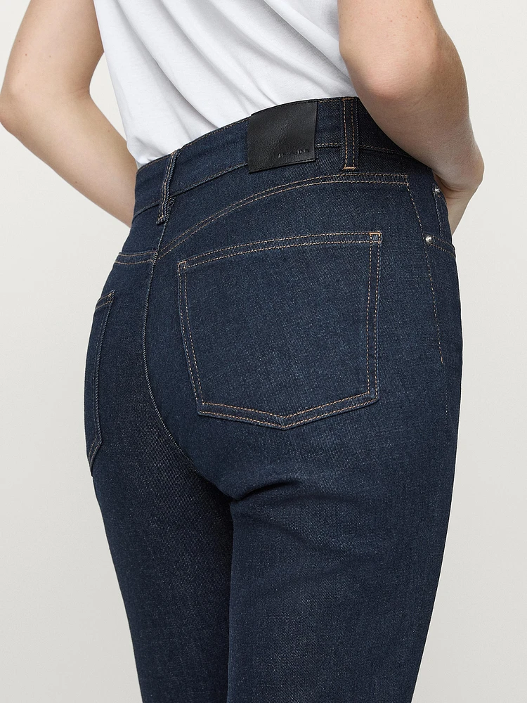 Jean skinny évasé taille haute