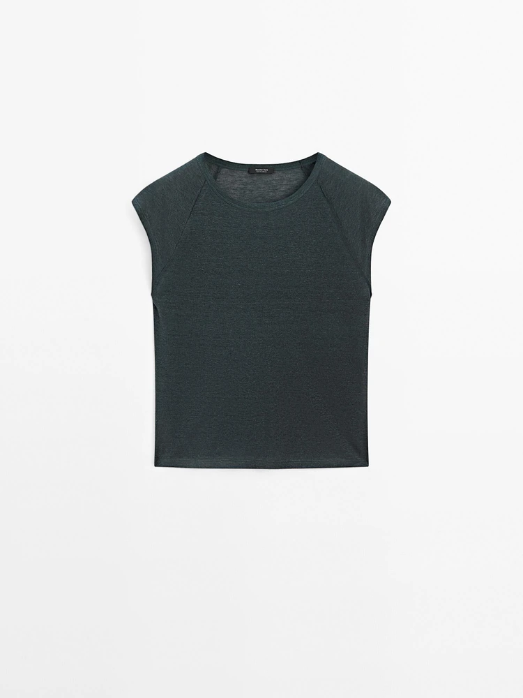 100% linen lightweight ribbed T-shirt