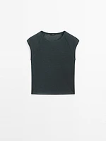 100% linen lightweight ribbed T-shirt