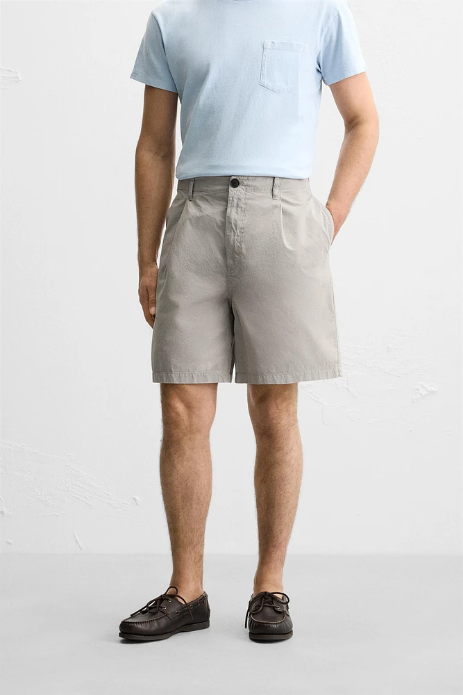 RELAXED FIT CRINKLED SHORTS