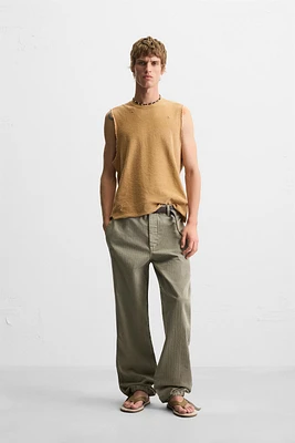 WASHED KNIT PRINT T-SHIRT