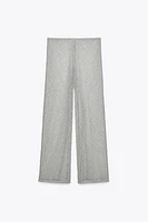 PANTALON LARGE EN MAILLE COUPÉE