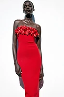 ROBE MIDI FLEURS EN MAILLE
