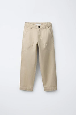 TAPERED FIT POCKETED PANTS