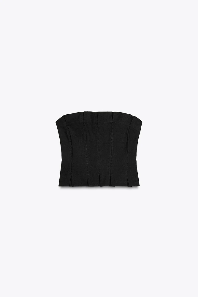 TOP BUSTIER À PLIS