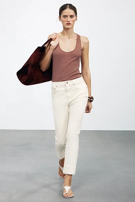 ZW COLLECTION HIGH RISE BOOTCUT CROPPED JEANS