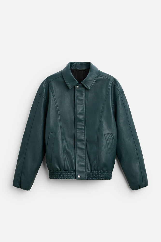 BLOUSON EN MATIÈRE SYNTHÉTIQUE