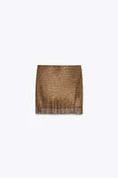 RHINESTONE MINI SKIRT