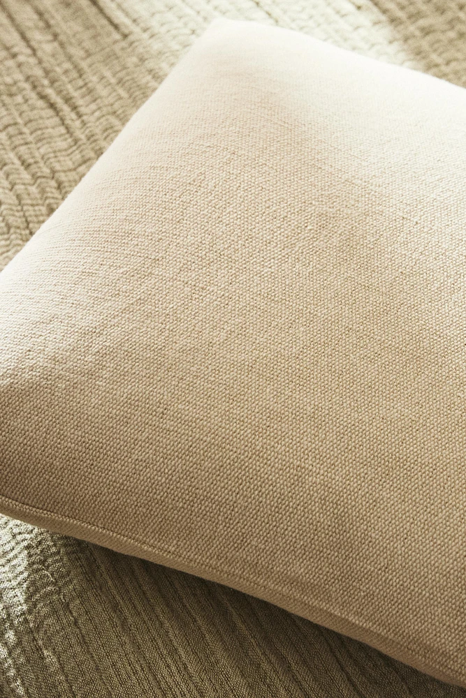 JUTE AND COTTON THROW PILLOW COVER