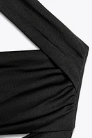 BODY EN POLYAMIDE ASYMÉTRIQUE CUT OUT