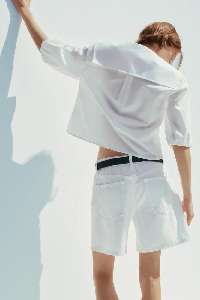 BIB COLLAR POPLIN SHIRT