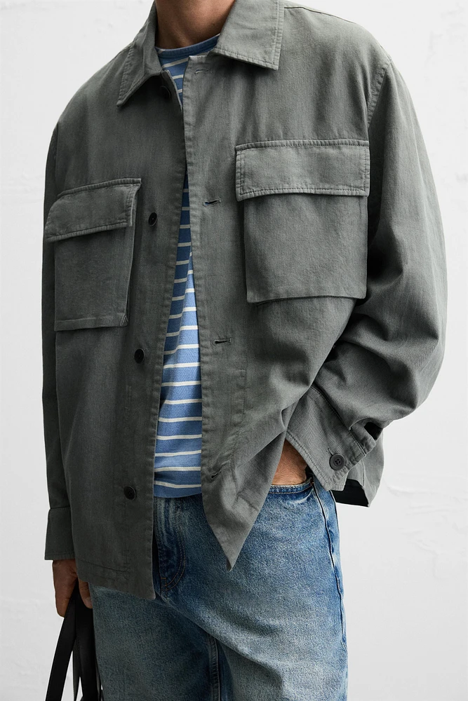 VESTE LIN - COTON POCHES