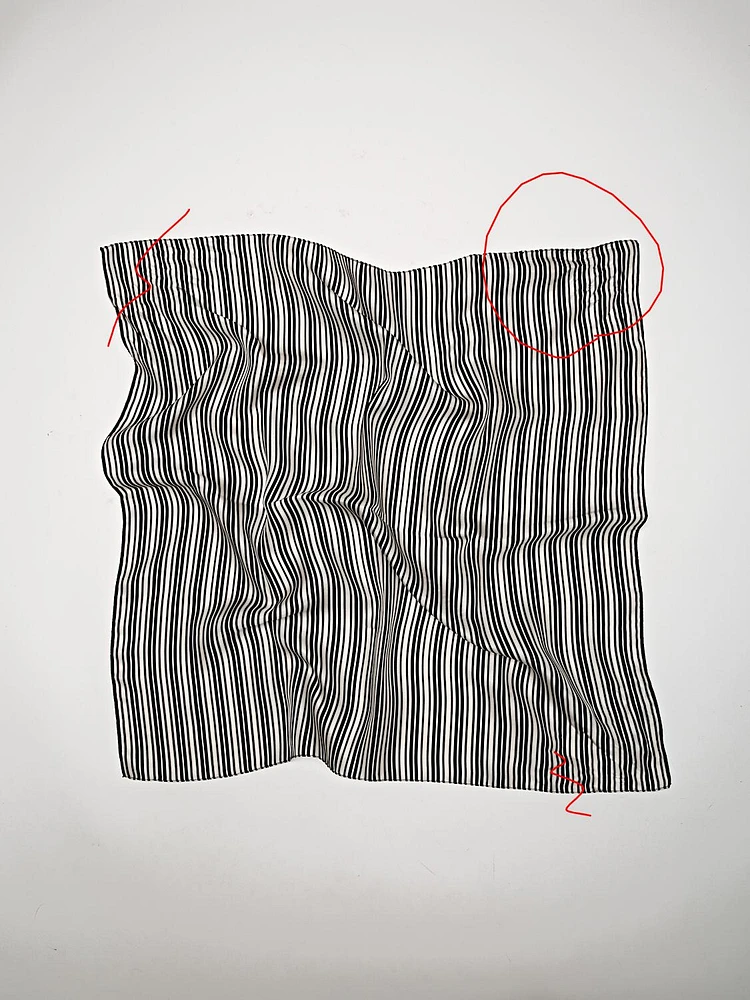 100% silk striped scarf