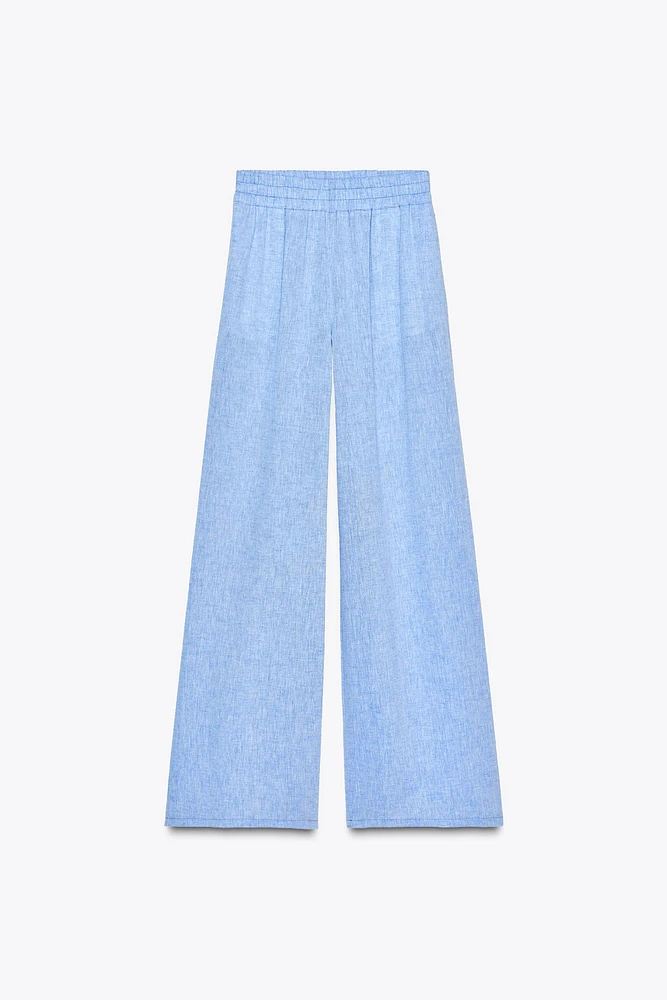 PANTALON LARGE AVEC LIN