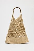 FLORAL WOVEN SHOPPER BAG