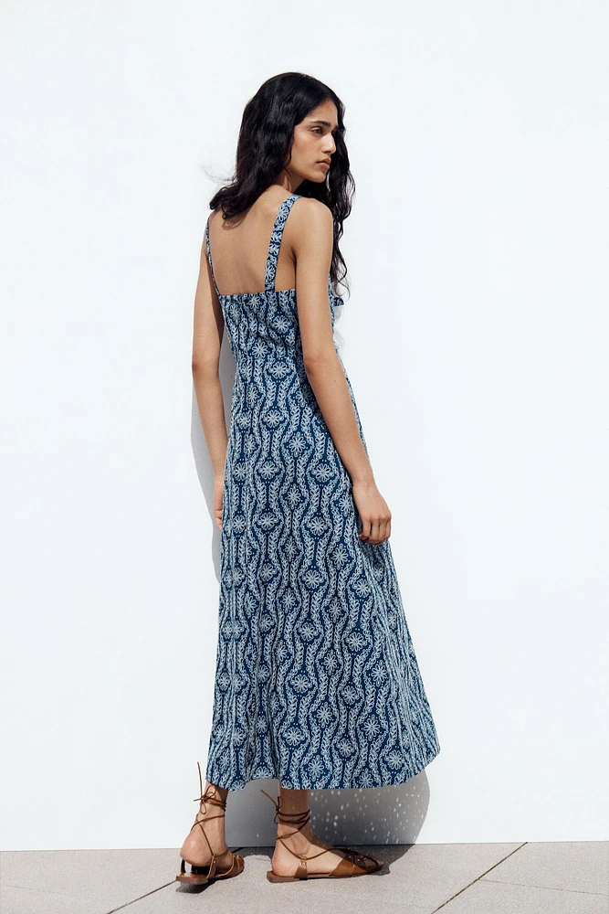 ROBE MIDI BRODERIES AJOURÉES EFFET GOMME