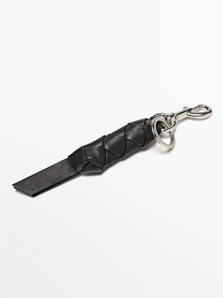 Braided nappa leather keyring