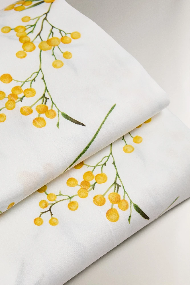 DRAP DE DESSUS SATIN IMPRIMÉ MIMOSA