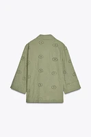 PERFORATED EMBROIDERY BLAZER