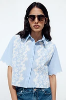 EMBROIDERED SHORT SHIRT
