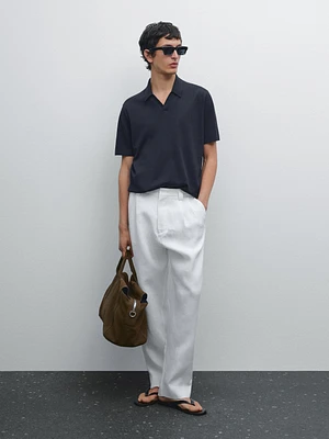 Polo à manches courtes en maille 100 % coton