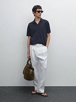 Polo à manches courtes en maille 100 % coton
