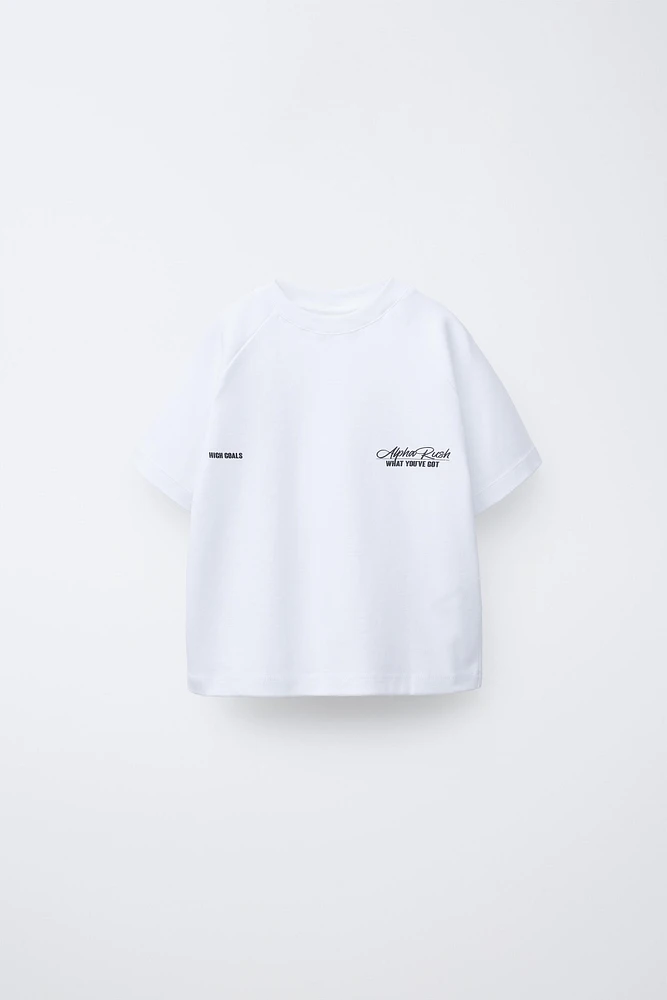 RAISED TEXT T-SHIRT