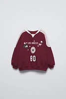 SWEATSHIRT WITH RAISED EMBROIDERY