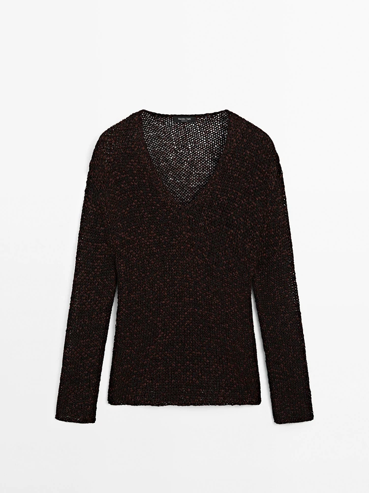 Pull coton en maille moulinée