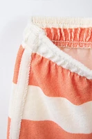 STRIPED TOWEL T-SHIRT AND BERMUDA JOGGING SET