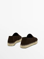 Split suede espadrilles