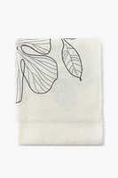 FOULARD EN COTON BRODÉ DE FLEURS