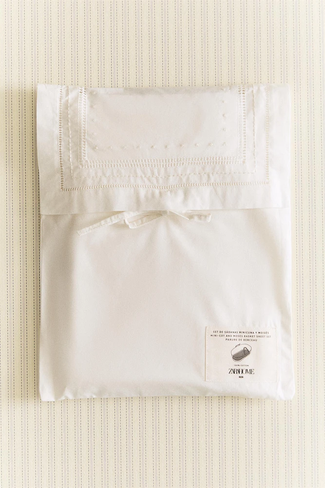 PARURE MINI-LIT BÉBÉ BRODERIE « BORN IN 2025 »