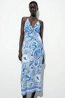 ROBE MIDI IMPRIMÉE AVEC NŒUD