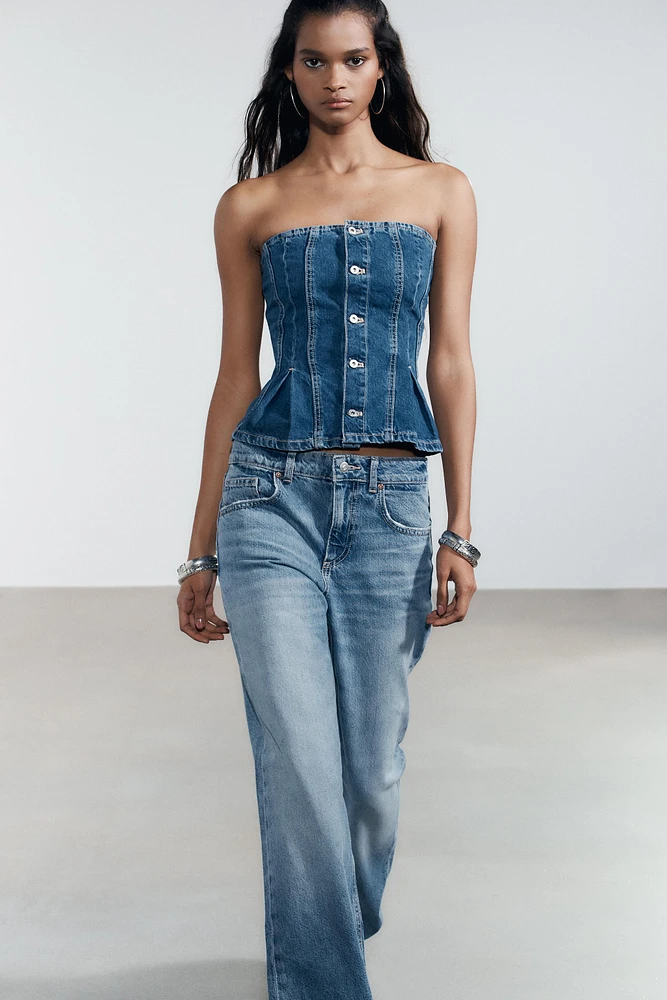 TRF MID-RISE WIDE LEG JEANS