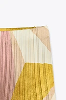 GEOMETRIC PRINT PLEATED SKIRT