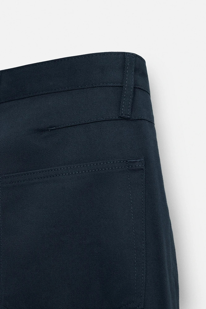 COTTON AND LYOCELL BLEND PANTS