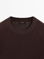 Linen blend crew neck sweater
