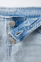BUTTON-UP WAISTLESS DENIM SHORTS