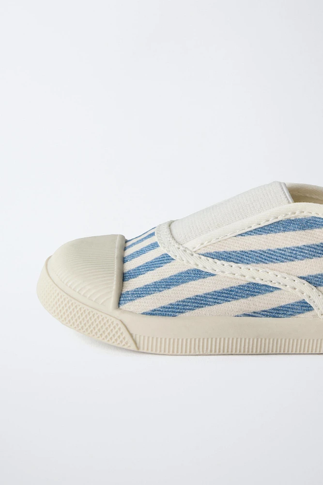 STRIPED COTTON SNEAKERS
