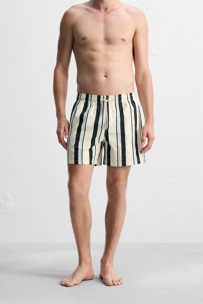 STRIPED MID-LENGTH SWIMSUIT