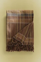 PLAID COTON RAYURES FRANGES
