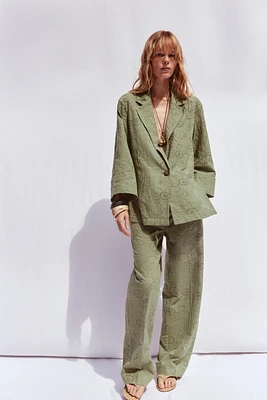 PERFORATED EMBROIDERY BLAZER