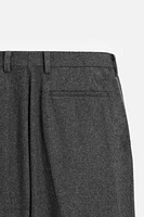 TEXTURED WOOL BLEND PANTS