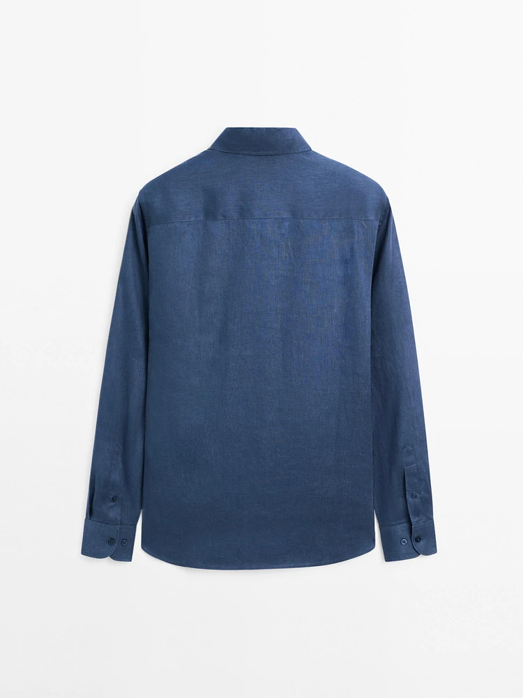 100% linen slim fit shirt