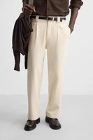 PLEATED STRAIGHT FIT PANTS