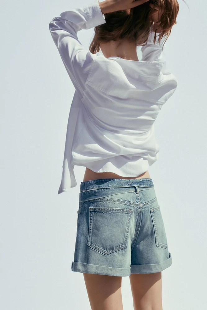 SHORT EN JEAN TRF CEINTURE